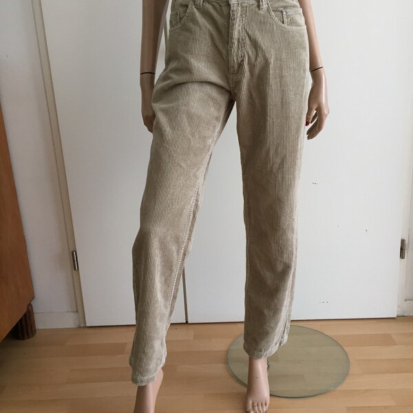 Pantalon vintage OXBOW en velours beige taille S