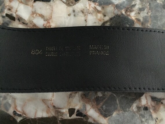 Vintage belt in black leather made in France snak… - image 4