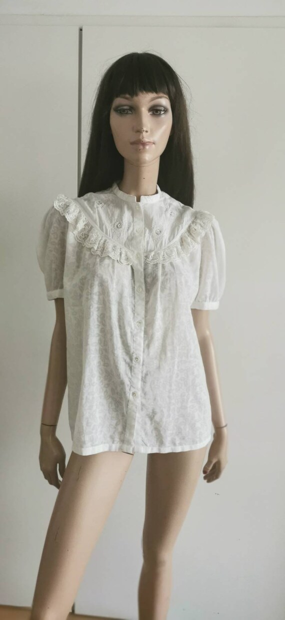 Rene deRHY vintage blouse floral lace size S