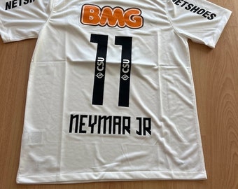 Neymar JR 11 Santos FC Heim-Retro-Trikot 2011–2012, von Neymar JR inspiriertes Fußballtrikot, Neymar-Fußballtrikot, Neymar-Vintage-Fußballset