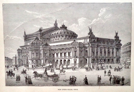 Paris New Opera House Antique Engraving Print Original Print Etsy