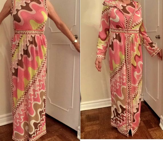 Original PUCCI® Maxi Dress Robe Set, Pucci Small L