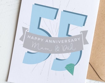 55th Emerald Anniversary Card Personalised