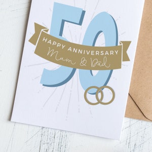 Tarjeta 50 Aniversario de Oro Personalizada
