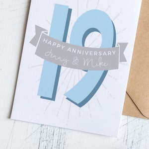 Número personalizado tarjeta aniversario de boda