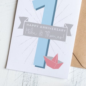 Tarjeta 1st Paper Anniversary Personalizada