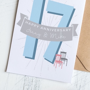 Scheda anniversario 17° arredamento personalizzata