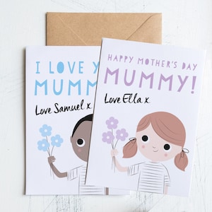 Tarjeta personalizada para el Día de la Madre para niños