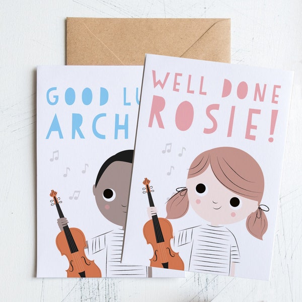Customised Violin Card - Congratulations, Good Luck or Happy Birthday