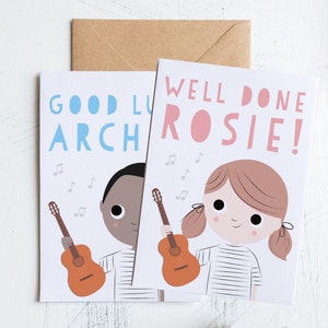 Tarjeta de ukelele personalizada - Felicitaciones, buena suerte o feliz cumpleaños