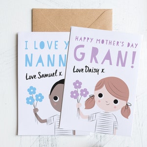 Tarjeta personalizada para el Día de la Madre de la Abuela - Nan, Nana, Nani, Gran, Nanny Grandma