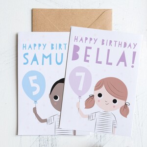 Carte d'anniversaire d'enfant personnalisée - 4, 5, 6, 7, 8, 9, 10
