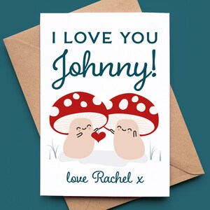 Carte de Saint-Valentin personnalisée champignon vénéneux - personnalisée
