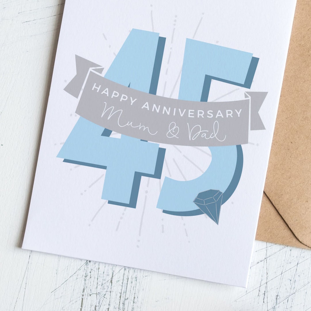 45th Sapphire Anniversary Card Personalised - Etsy