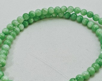 Mother of Pearl Shell Green beads 4mm Round 16 in strand