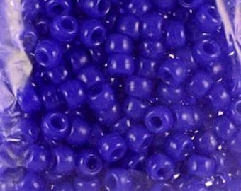 Royal Blue Pony Acrylic beads 2.3 oz  (approx. 250 beads)