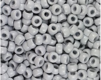 Gray Pony Acrylic beads (2.3 oz) approx. 250 beads