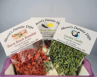 Dip Mixes- Free First Class  Shipping -3 packages of Dip Mix - Graduation Party- Seasoning Mixes-Gourmet Food Mix-Party Food