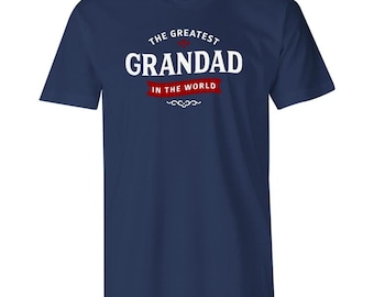 Grandad T-Shirt Gift Present Tshirt Tee for Birthday, Christmas or Announcements Men’s Grandad Crew Neck Gift Idea for Greatest Grandad