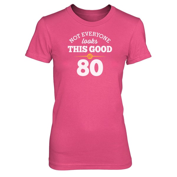 80th Birthday Gift Tshirt Tee Shirt Women’s Crew Neck 80th Birthday Present Idea Keepsake 80 Year Old
