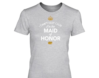 Maid Of Honor  Gift Shirt Tshirt Tee Women’s Crew neck Funny Marriage Engagement Shirt Wedding Gift Keepsake Present Idea