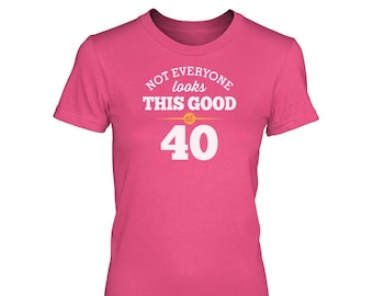 40th Birthday Gift Tshirt Tee Shirt Women’s Crew Neck 40th Birthday Present Idea Keepsake 40 Year Old