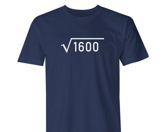40th Birthday T-Shirt: Maths Design, Gift for Men
