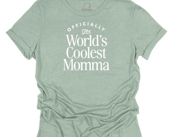Momma Shirt Gift Present T-Shirt Tee for Birthday, Christmas or Announcements Women’s Momma's Crew Neck Cool Gift Idea for Momma