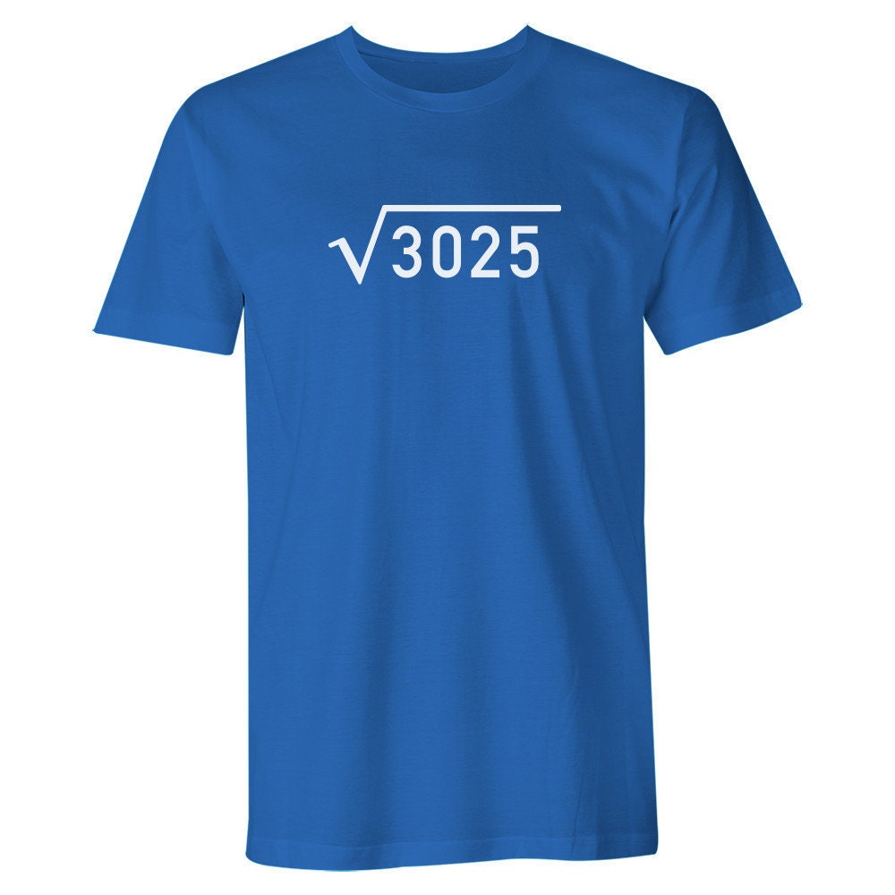 Image of 55Th Birthday Tshirt For Men Gift Idea Square Root T Shirt Keepsake Present 55 Year Old