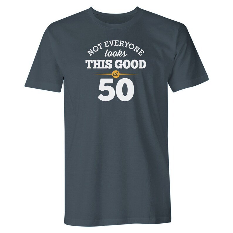50th Birthday Tshirt for Men Gift Idea Funny T Shirt Keepsake Present for 50 year old Gray
