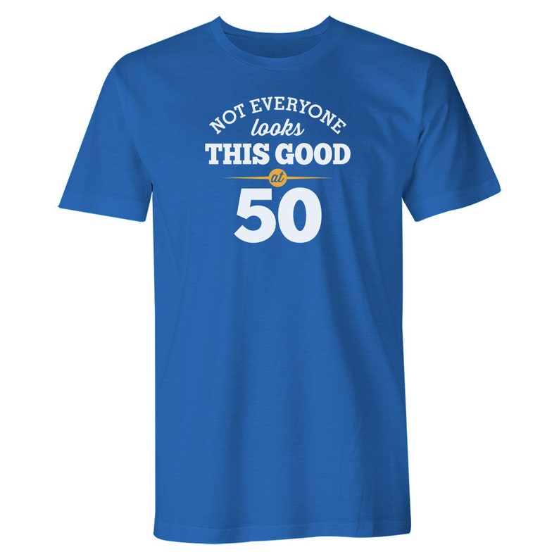 50th Birthday Tshirt for Men Gift Idea Funny T Shirt Keepsake Present for 50 year old Royal Blue