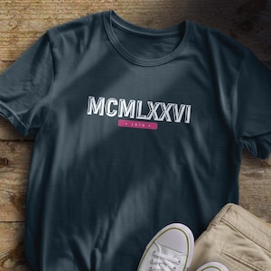 50th Birthday Tshirt for Men Gift Idea Roman Numerals T Shirt Keepsake Present for Age 50 year old