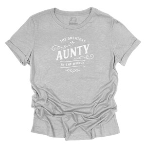 Aunty Gift Present Shirt T-Shirt Tee for Birthday, Christmas or Announcements Women’s Lady's Crew Neck Cool Gift Idea for Aunty