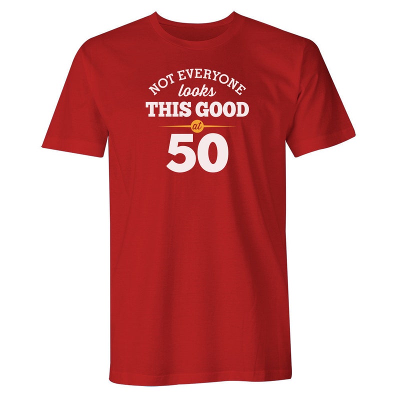 50th Birthday Tshirt for Men Gift Idea Funny T Shirt Keepsake Present for 50 year old Red