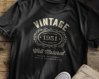 75th Birthday Bourbon T-Shirt: Vintage 1951 Gift for Men