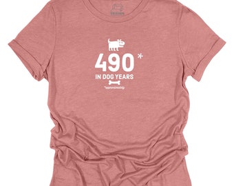 Camiseta divertida de 70 cumpleaños: diseño de años de perro, talla para mujer