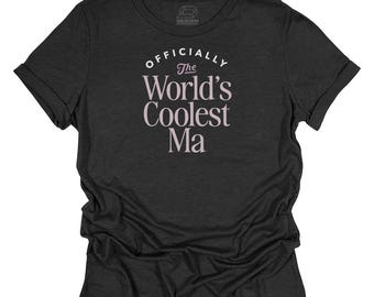 Koszulka z nadrukiem Ma Shirt Prezent T-shirt na urodziny, Boże Narodzenie lub ogłoszenia Damski okrągły dekolt Ma Fajny pomysł na prezent dla Ma