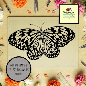 Schmetterling Papierschnitt Vorlage SVG, PDF, PNG und jpg für Handschneiden und Maschinenschneiden - Kommerzieller und persönlicher Gebrauch