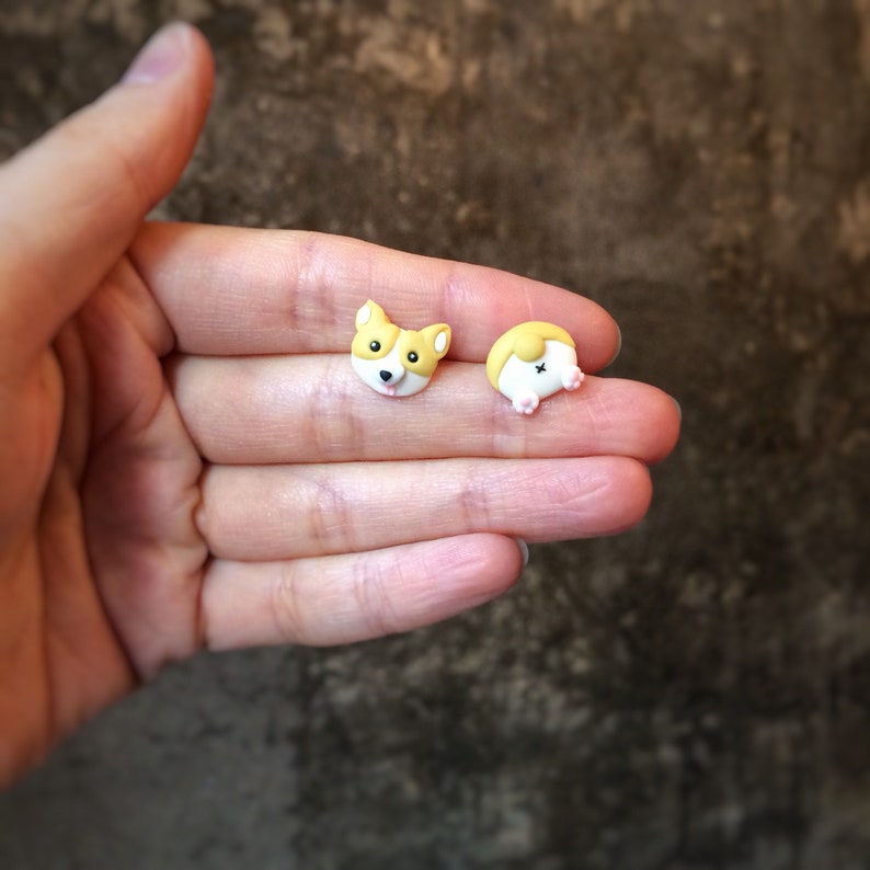 dog earrings handmade polymer clay animal jewelry Etsy