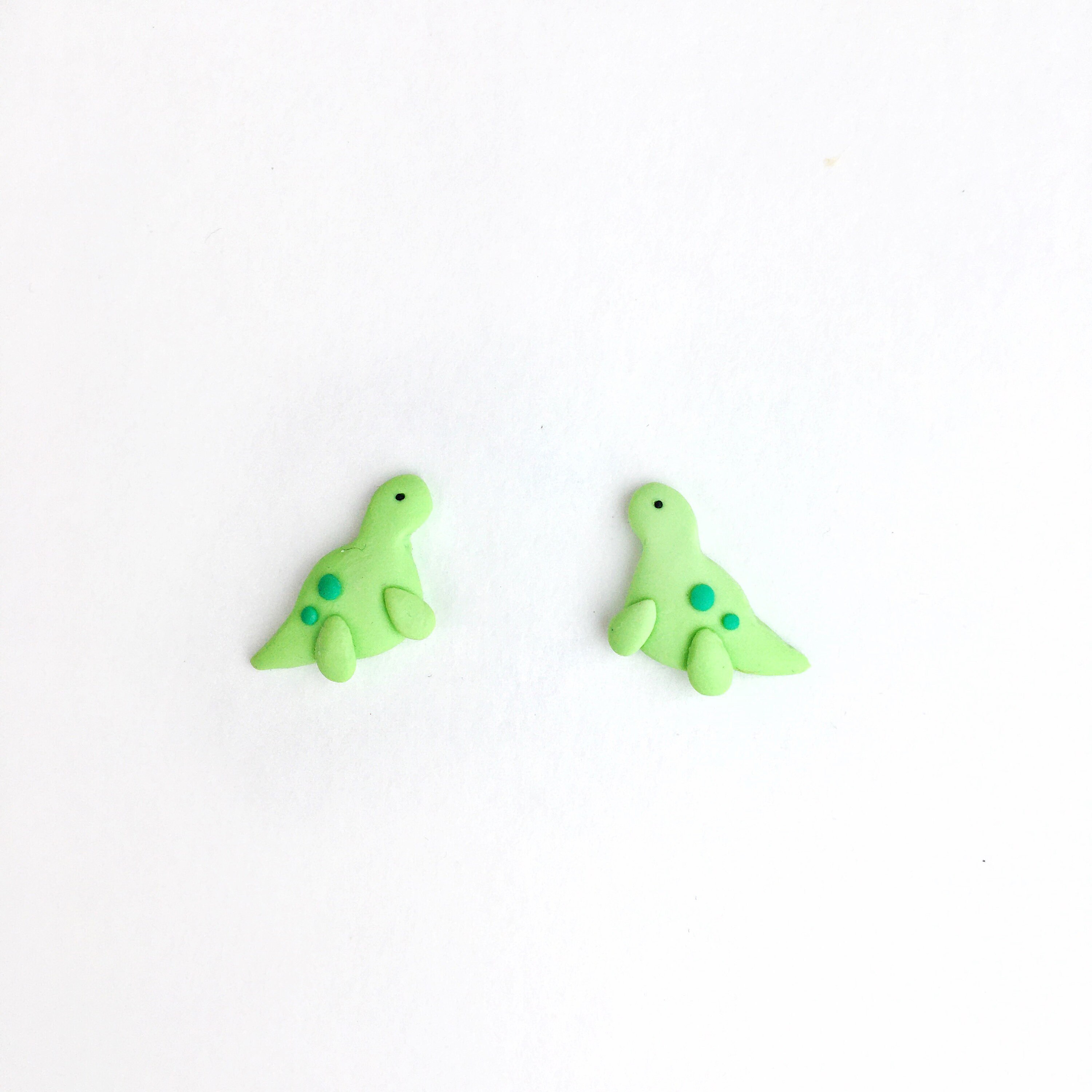 Dinosaurs earrings polymer clay Studs cute with hypoallergenic Etsy