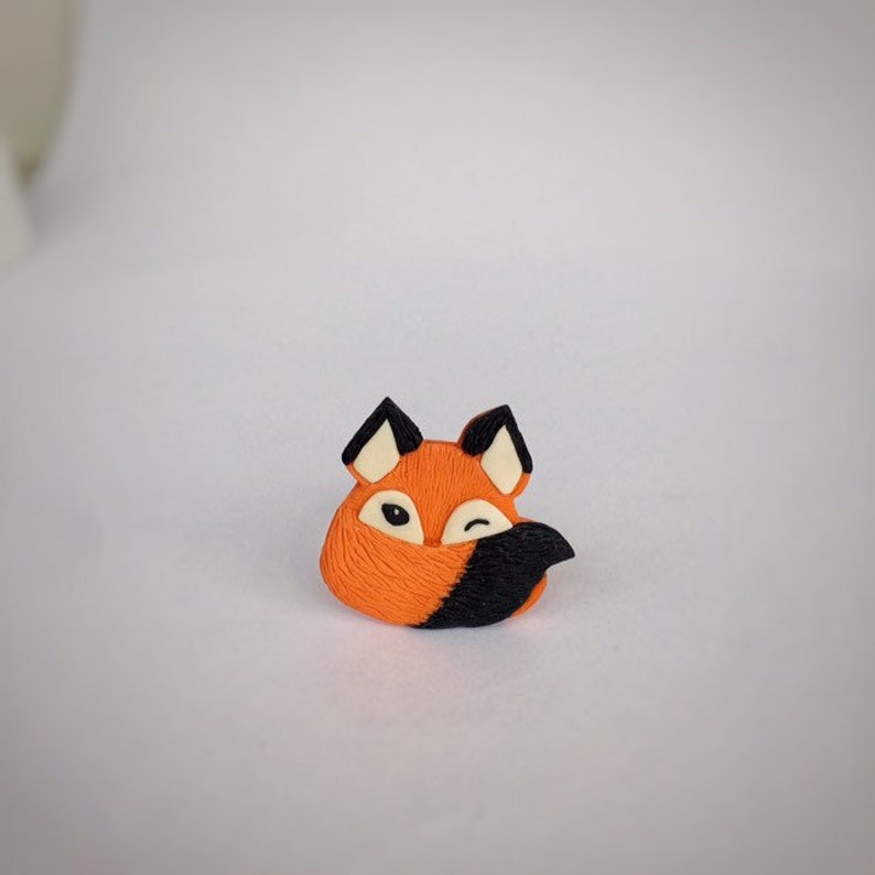 Fox brooch handmade polymer clay animal jewelry Etsy