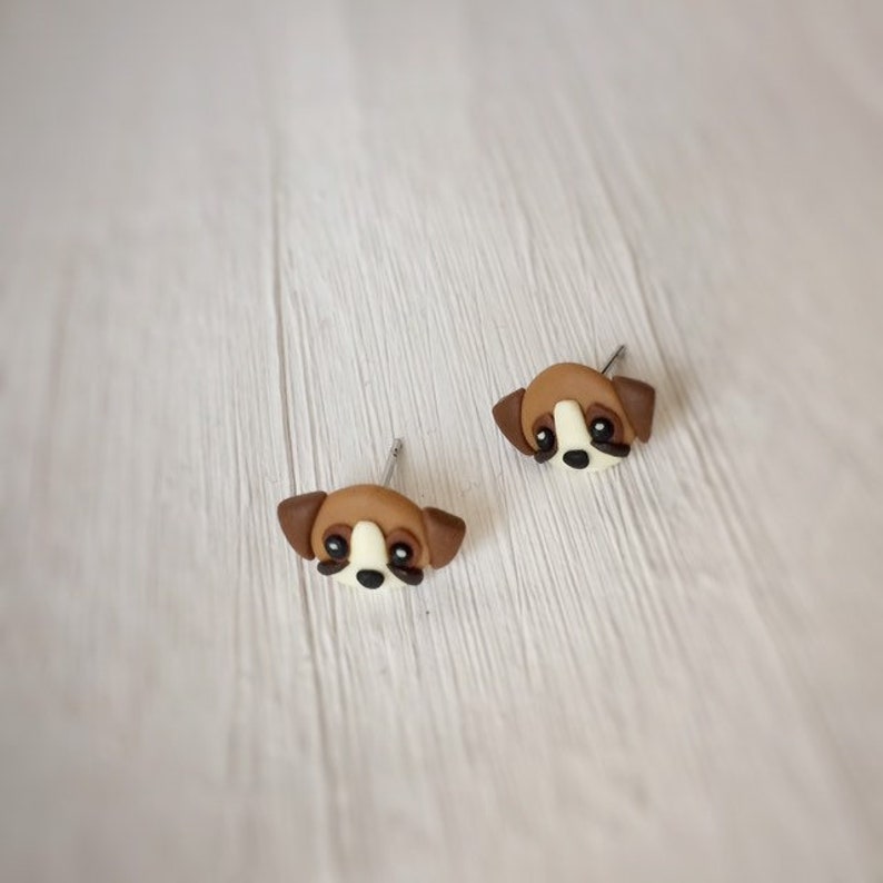 Dog beagle earrings handmade polymer clay Studs cute with Etsy