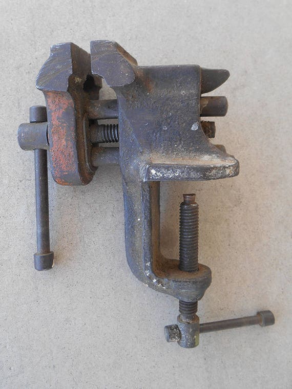 Vintage Small Tnc Clamp On Bench Vise Etsy