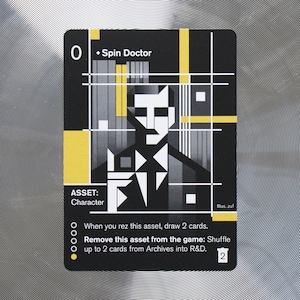 Spin Doctor Netrunner Alt Art Playset 3 cartes Alternative personnalisée minimaliste élégant carte de collectionneurs