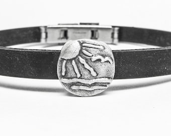 FREEDOM/Just Be,  LifeLinks Bracelet By Link Wachler. Sterling Silver On Rubber Bracelet. Symbolic, Spiritual, Inspirational..