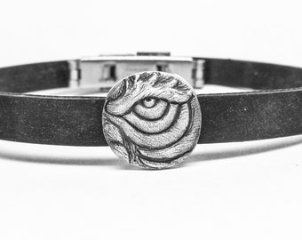 EYE of the TIGER/ LifeLinks Bracelet By Link Wachler. Sterling Silver On Rubber Bracelet. Symbolic, Spiritual, Inspirational.