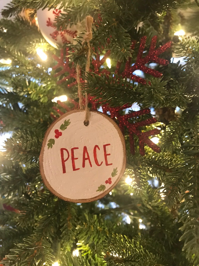 Wood round Ornaments Etsy