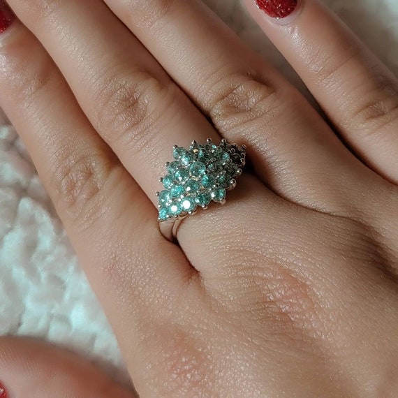 Light Blue Topaz Cluster Ring Sz 6.5 - image 1