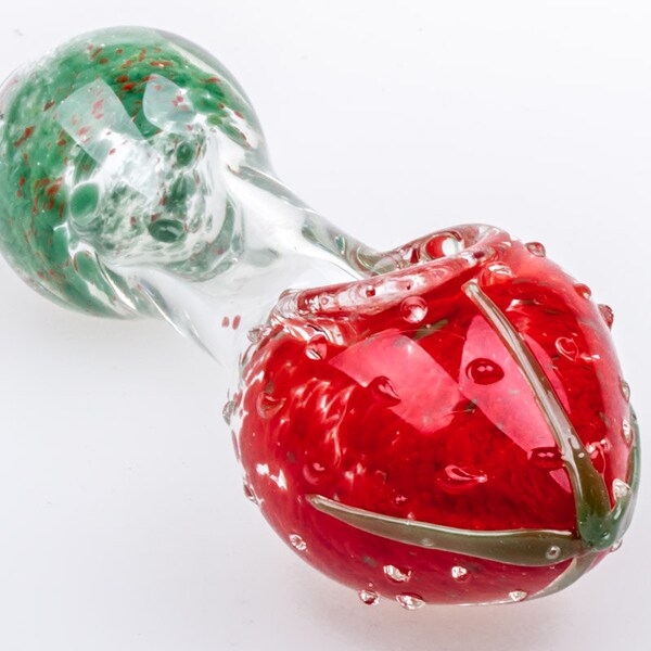 Tubo di vetro fragola carino mano cucchiaio