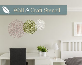 ALLIUM Flower Stencil, floral wall stencils, create wallpaper with our stencils for walls, Allium stencil for painting. By Stencil Up